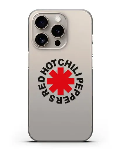 Чехол с символикой Red Hot Chili Peppers силиконовый для iPhone 15 Pro