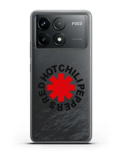 Чехол с символикой Red Hot Chili Peppers силиконовый для Xiaomi Poco F6 Pro