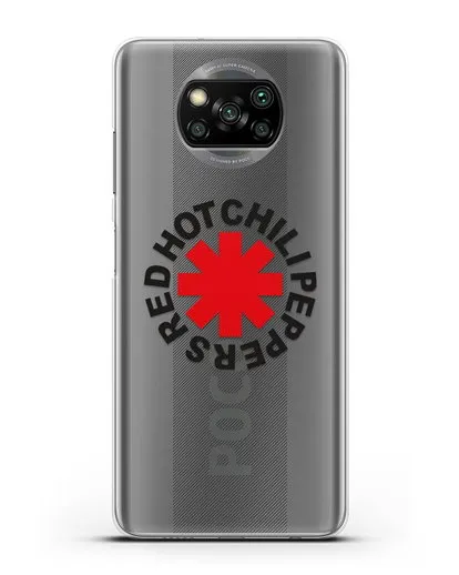 Чехол с символикой Red Hot Chili Peppers силиконовый для Xiaomi Poco X3 Pro