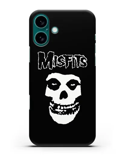 Чехол с надписью Misfits и черепом силиконовый для iPhone 16 Plus