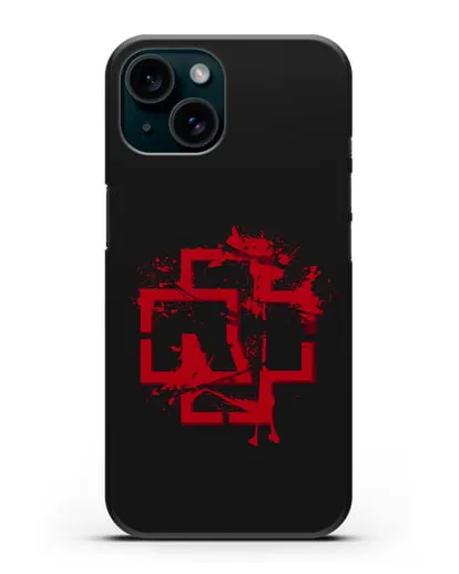 Чехол с красным логотипом Rammstein силиконовый для iPhone 15