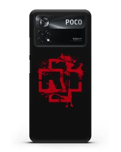 Чехол с красным логотипом Rammstein силиконовый для Xiaomi Poco X4 Pro