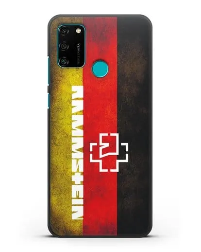 Чехол с логотипом Rammstein на фоне немецкого флага силиконовый для Honor 9A