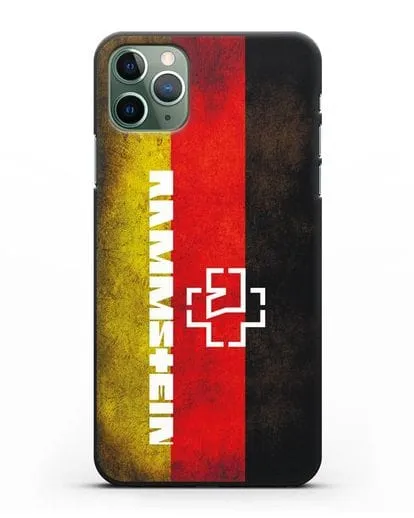 Чехол с логотипом Rammstein на фоне немецкого флага силиконовый для iPhone 11 Pro