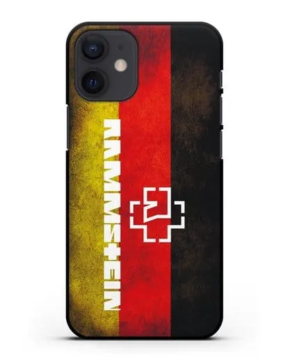 Чехол с логотипом Rammstein на фоне немецкого флага силиконовый для iPhone 12 mini