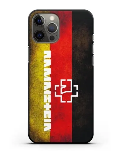 Чехол с логотипом Rammstein на фоне немецкого флага силиконовый для iPhone 12 Pro Max