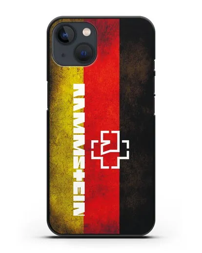Чехол с логотипом Rammstein на фоне немецкого флага силиконовый для iPhone 13 Mini