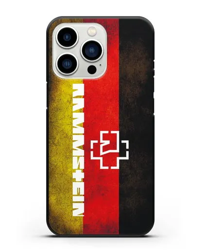 Чехол с логотипом Rammstein на фоне немецкого флага силиконовый для iPhone 13 Pro