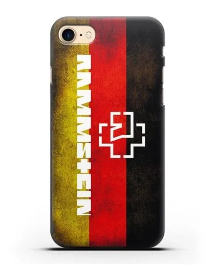 Чехол с логотипом Rammstein на фоне немецкого флага силиконовый для iPhone 7