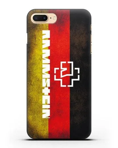 Чехол с логотипом Rammstein на фоне немецкого флага силиконовый для iPhone 7 Plus