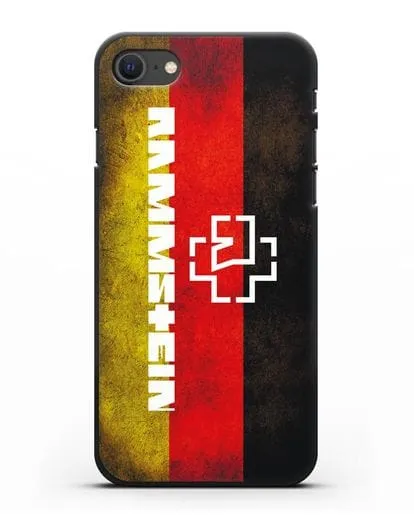 Чехол с логотипом Rammstein на фоне немецкого флага силиконовый для iPhone SE 2020