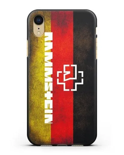 Чехол с логотипом Rammstein на фоне немецкого флага силиконовый для iPhone XR