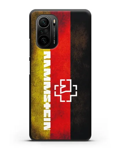 Чехол с логотипом Rammstein на фоне немецкого флага силиконовый для Xiaomi Poco F3 Pro