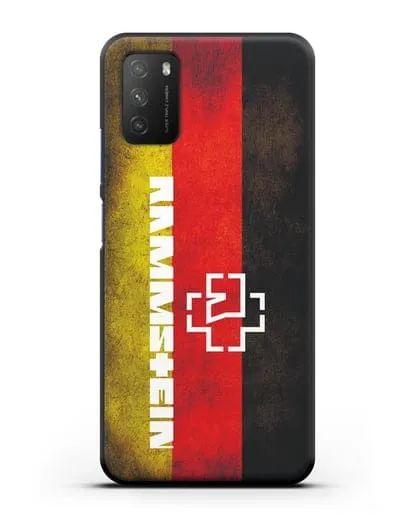 Чехол с логотипом Rammstein на фоне немецкого флага силиконовый для Xiaomi Poco M3