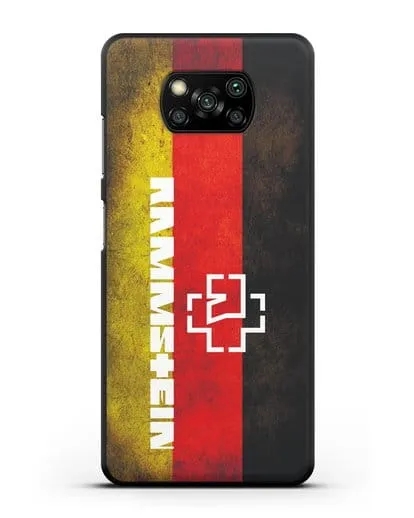 Чехол с логотипом Rammstein на фоне немецкого флага силиконовый для Xiaomi Poco X3