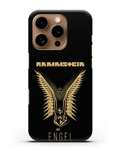 Чехол с золотым логотипом Rammstein Engel силиконовый для iPhone 16 Pro