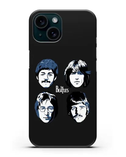 Чехол с иллюстрацией участников группы The Beatles силиконовый для iPhone 15