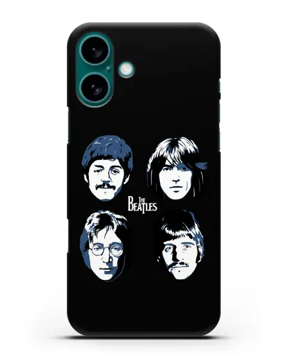 Чехол с иллюстрацией участников группы The Beatles силиконовый для iPhone 16 Plus