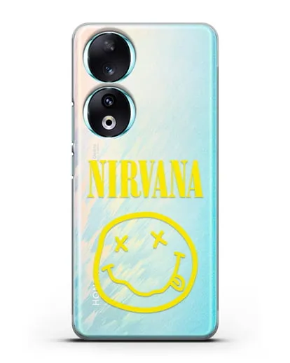 Чехол  логотипом смайлик Nirvana силиконовый для Honor 90