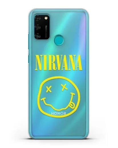 Чехол  логотипом смайлик Nirvana силиконовый для Honor 9A
