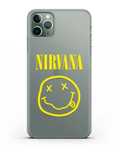 Чехол  логотипом смайлик Nirvana силиконовый для iPhone 11 Pro Max