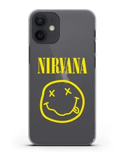Чехол  логотипом смайлик Nirvana силиконовый для iPhone 12 mini