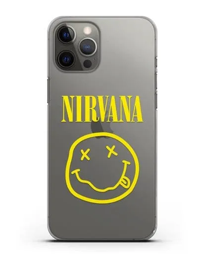 Чехол  логотипом смайлик Nirvana силиконовый для iPhone 12 Pro Max
