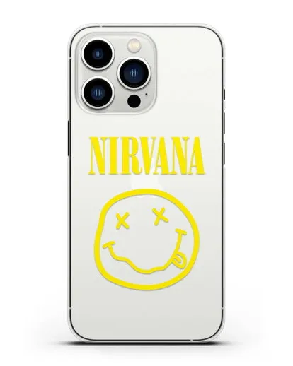 Чехол  логотипом смайлик Nirvana силиконовый для iPhone 13 Pro