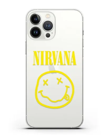 Чехол  логотипом смайлик Nirvana силиконовый для iPhone 13 Pro Max