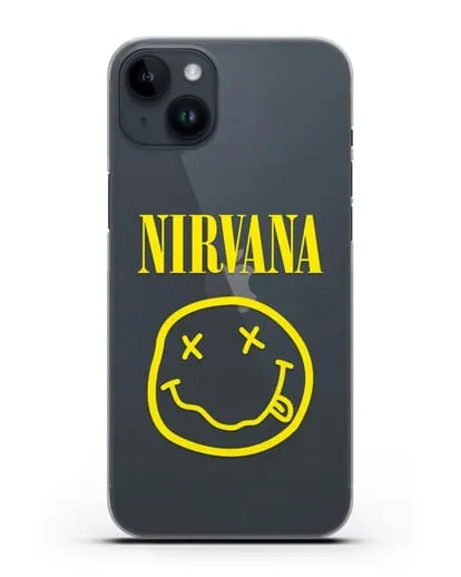 Чехол  логотипом смайлик Nirvana силиконовый для iPhone 14 Plus