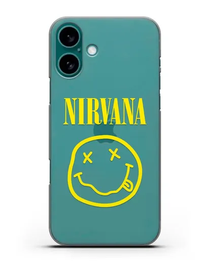 Чехол  логотипом смайлик Nirvana силиконовый для iPhone 16 Plus