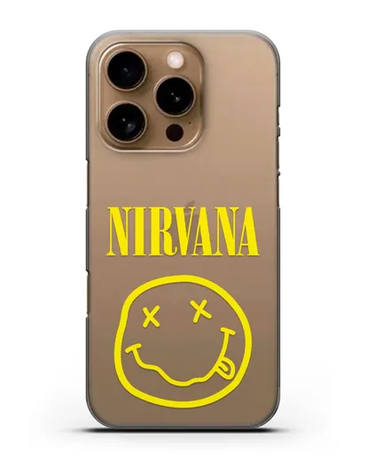 Чехол  логотипом смайлик Nirvana силиконовый для iPhone 16 Pro