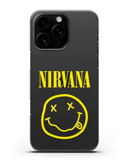 Чехол  логотипом смайлик Nirvana силиконовый для iPhone 16 Pro Max