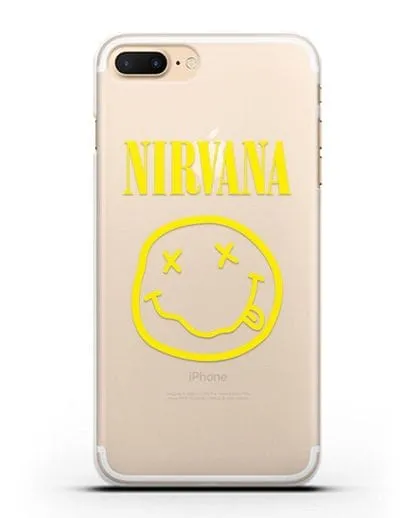 Чехол  логотипом смайлик Nirvana силиконовый для iPhone 8 Plus