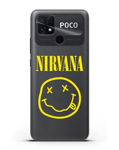 Чехол  логотипом смайлик Nirvana силиконовый для Xiaomi Poco C40