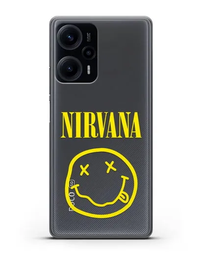 Чехол  логотипом смайлик Nirvana силиконовый для Xiaomi Poco F5