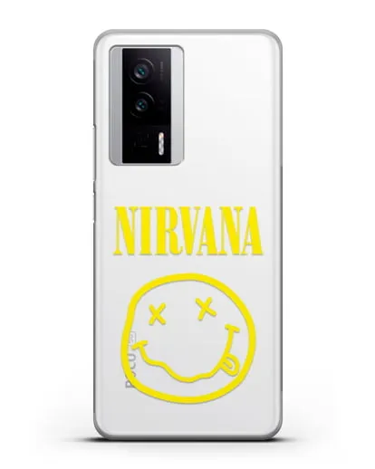 Чехол  логотипом смайлик Nirvana силиконовый для Xiaomi Poco F5 Pro