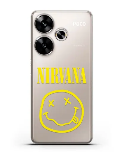 Чехол  логотипом смайлик Nirvana силиконовый для Xiaomi Poco F6