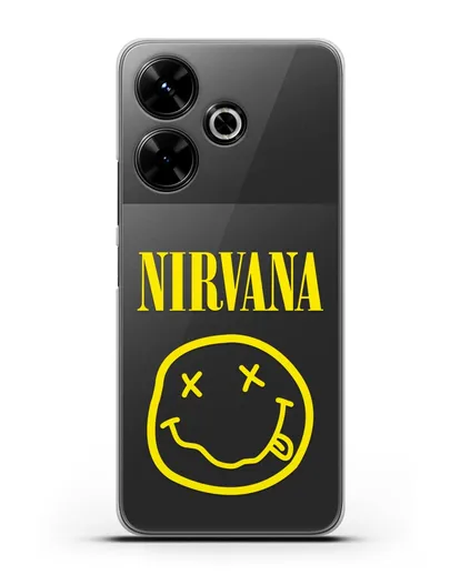 Чехол  логотипом смайлик Nirvana силиконовый для Xiaomi Poco M6
