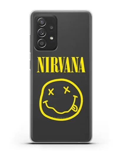 Чехол  логотипом смайлик Nirvana силиконовый для Samsung Galaxy A53