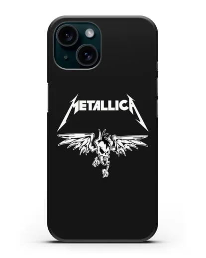 Чехол с символикой Metallica силиконовый для iPhone 15