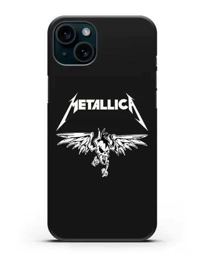 Чехол с символикой Metallica силиконовый для iPhone 15 Plus