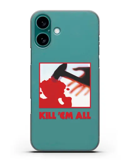 Чехол Metallica с постером альбома Kill ’Em All силиконовый для iPhone 16 Plus