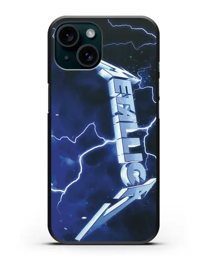 Чехол Metallica с постером альбома Ride the Lightning силиконовый для iPhone 15