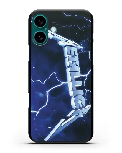 Чехол Metallica с постером альбома Ride the Lightning силиконовый для iPhone 16 Plus