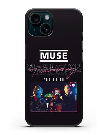Чехол Muse с постером Simulation Theory World Tour силиконовый для iPhone 15