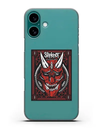 Чехол Slipknot с постером сборника Antennas to Hell силиконовый для iPhone 16 Plus