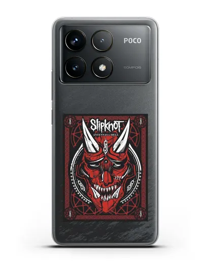 Чехол Slipknot с постером сборника Antennas to Hell силиконовый для Xiaomi Poco F6 Pro