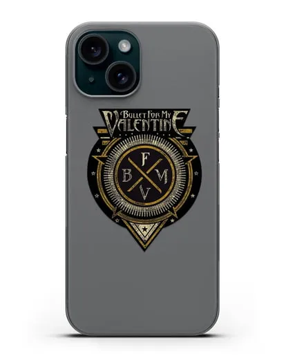 Чехол с логотипом Bullet for my Valentine силиконовый для iPhone 15