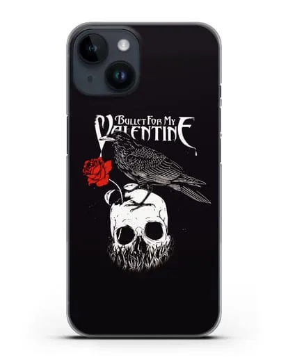 Чехол Bullet for my Valentine с изображением ворон и череп силиконовый для iPhone 14